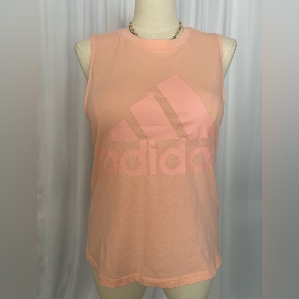 Adidas Peach Sleeveless Logo Tank Top (1024)